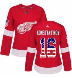 Womens Adidas Detroit Red Wings 16 Vladimir Konstantinov Authentic Red USA Flag Fashion NHL Jersey Womens Adidas Detroit Red Wings 16 Vladimir Konstantinov Authentic Red USA Flag Fashion NHL Jersey