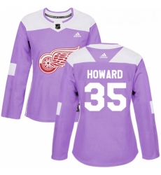 Womens Adidas Detroit Red Wings 35 Jimmy Howard Authentic Purple Fights Cancer Practice NHL Jersey Womens Adidas Detroit Red Wings 35 Jimmy Howard Authentic Purple Fights Cancer Practice NHL Jersey