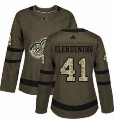 Womens Adidas Detroit Red Wings 41 Luke Glendening Authentic Green Salute to Service NHL Jersey Womens Adidas Detroit Red Wings 41 Luke Glendening Authentic Green Salute to Service NHL Jersey