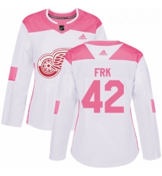 Womens Adidas Detroit Red Wings 42 Martin Frk Authentic WhitePink Fashion NHL Jersey Womens Adidas Detroit Red Wings 42 Martin Frk Authentic WhitePink Fashion NHL Jersey