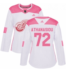 Womens Adidas Detroit Red Wings 72 Andreas Athanasiou Authentic WhitePink Fashion NHL Jersey Womens Adidas Detroit Red Wings 72 Andreas Athanasiou Authentic WhitePink Fashion NHL Jersey