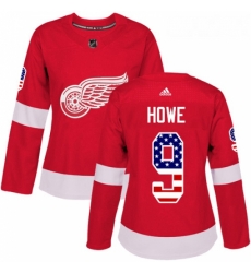 Womens Adidas Detroit Red Wings 9 Gordie Howe Authentic Red USA Flag Fashion NHL Jersey Womens Adidas Detroit Red Wings 9 Gordie Howe Authentic Red USA Flag Fashion NHL Jersey
