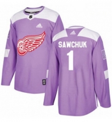 Youth Adidas Detroit Red Wings 1 Terry Sawchuk Authentic Purple Fights Cancer Practice NHL Jersey Youth Adidas Detroit Red Wings 1 Terry Sawchuk Authentic Purple Fights Cancer Practice NHL Jersey