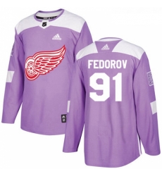 Youth Adidas Detroit Red Wings 91 Sergei Fedorov Authentic Purple Fights Cancer Practice NHL Jersey Youth Adidas Detroit Red Wings 91 Sergei Fedorov Authentic Purple Fights Cancer Practice NHL Jersey