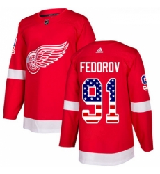Youth Adidas Detroit Red Wings 91 Sergei Fedorov Authentic Red USA Flag Fashion NHL Jersey Youth Adidas Detroit Red Wings 91 Sergei Fedorov Authentic Red USA Flag Fashion NHL Jersey