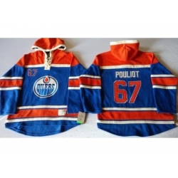 Edmonton Oilers #67 Benoit Pouliot Light Blue Sawyer Hooded Sweatshirt Stitched NHL Jersey
