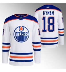Men Edmonton Oilers 18 Zach Hyman White Stitched Jersey Men Edmonton Oilers 18 Zach Hyman White Stitched Jersey