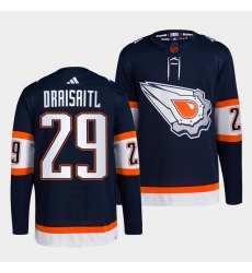Men Edmonton Oilers 29 Leon Draisaitl Navy 2022 23 Reverse Retro Stitched Jersey Men Edmonton Oilers 29 Leon Draisaitl Navy 2022 23 Reverse Retro Stitched Jersey