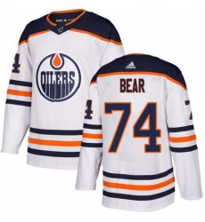 Men Edmonton Oilers 74 Ethan Bear White Adidas Jersey Men Edmonton Oilers 74 Ethan Bear White Adidas Jersey