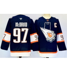 Men Edmonton Oilers 97 Connor McDavid Navy With C Patch Reverse Retro Stitched Jersey Men Edmonton Oilers 97 Connor McDavid Navy With C Patch Reverse Retro Stitched Jersey