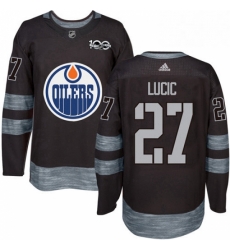 Mens Adidas Edmonton Oilers 27 Milan Lucic Authentic Black 1917 2017 100th Anniversary NHL Jersey Mens Adidas Edmonton Oilers 27 Milan Lucic Authentic Black 1917 2017 100th Anniversary NHL Jersey