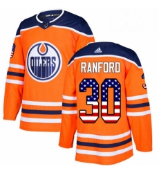 Mens Adidas Edmonton Oilers 30 Bill Ranford Authentic Orange USA Flag Fashion NHL Jersey Mens Adidas Edmonton Oilers 30 Bill Ranford Authentic Orange USA Flag Fashion NHL Jersey