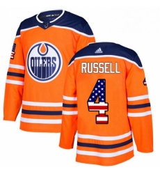 Mens Adidas Edmonton Oilers 4 Kris Russell Authentic Orange USA Flag Fashion NHL Jersey Mens Adidas Edmonton Oilers 4 Kris Russell Authentic Orange USA Flag Fashion NHL Jersey