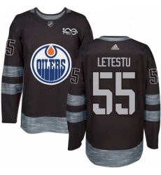 Mens Adidas Edmonton Oilers 55 Mark Letestu Authentic Black 1917 2017 100th Anniversary NHL Jersey Mens Adidas Edmonton Oilers 55 Mark Letestu Authentic Black 1917 2017 100th Anniversary NHL Jersey