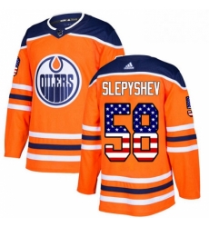 Mens Adidas Edmonton Oilers 58 Anton Slepyshev Authentic Orange USA Flag Fashion NHL Jersey Mens Adidas Edmonton Oilers 58 Anton Slepyshev Authentic Orange USA Flag Fashion NHL Jersey