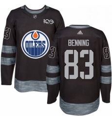 Mens Adidas Edmonton Oilers 83 Matt Benning Authentic Black 1917 2017 100th Anniversary NHL Jersey Mens Adidas Edmonton Oilers 83 Matt Benning Authentic Black 1917 2017 100th Anniversary NHL Jersey