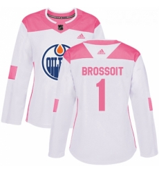 Womens Adidas Edmonton Oilers 1 Laurent Brossoit Authentic WhitePink Fashion NHL Jersey Womens Adidas Edmonton Oilers 1 Laurent Brossoit Authentic WhitePink Fashion NHL Jersey