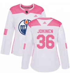 Womens Adidas Edmonton Oilers 36 Jussi Jokinen Authentic WhitePink Fashion NHL Jersey Womens Adidas Edmonton Oilers 36 Jussi Jokinen Authentic WhitePink Fashion NHL Jersey