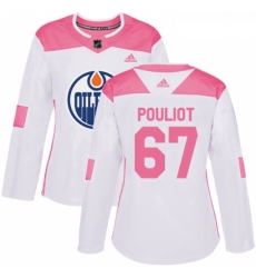 Womens Adidas Edmonton Oilers 67 Benoit Pouliot Authentic WhitePink Fashion NHL Jersey Womens Adidas Edmonton Oilers 67 Benoit Pouliot Authentic WhitePink Fashion NHL Jersey