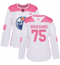 Womens Adidas Edmonton Oilers 75 Evan Bouchard Authentic White Pink Fashion NHL Jersey Womens Adidas Edmonton Oilers 75 Evan Bouchard Authentic White Pink Fashion NHL Jersey