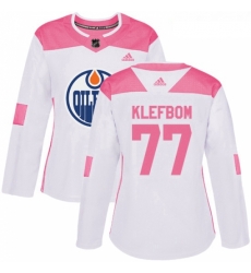 Womens Adidas Edmonton Oilers 77 Oscar Klefbom Authentic WhitePink Fashion NHL Jersey Womens Adidas Edmonton Oilers 77 Oscar Klefbom Authentic WhitePink Fashion NHL Jersey
