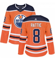 Womens Adidas Edmonton Oilers 8 Ty Rattie Authentic Orange Home NHL Jersey Womens Adidas Edmonton Oilers 8 Ty Rattie Authentic Orange Home NHL Jersey