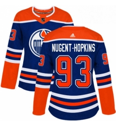 Womens Adidas Edmonton Oilers 93 Ryan Nugent Hopkins Authentic Royal Blue Alternate NHL Jersey Womens Adidas Edmonton Oilers 93 Ryan Nugent Hopkins Authentic Royal Blue Alternate NHL Jersey