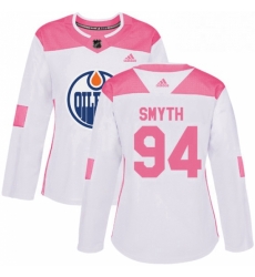 Womens Adidas Edmonton Oilers 94 Ryan Smyth Authentic WhitePink Fashion NHL Jersey Womens Adidas Edmonton Oilers 94 Ryan Smyth Authentic WhitePink Fashion NHL Jersey