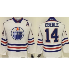 Oilers #14 Jordan Eberle White Stitched Youth NHL Jersey II Oilers #14 Jordan Eberle White Stitched Youth NHL Jersey II