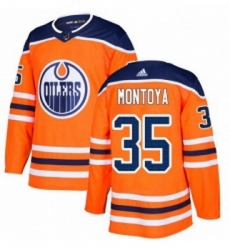 Youth Adidas Edmonton Oilers 35 Al Montoya Authentic Orange Home NHL Jersey 