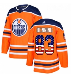Youth Adidas Edmonton Oilers 83 Matt Benning Authentic Orange USA Flag Fashion NHL Jersey Youth Adidas Edmonton Oilers 83 Matt Benning Authentic Orange USA Flag Fashion NHL Jersey