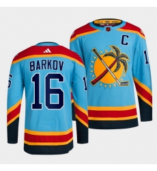 Men Florida Panthers 16 Aleksander Barkov Blue 2022 Reverse Retro Stitched Jersey Men Florida Panthers 16 Aleksander Barkov Blue 2022 Reverse Retro Stitched Jersey