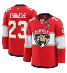 Men Florida Panthers 23 Carter Verhaeghe Red 2025 Stanley Cup Final Patch Stitched Hockey Jersey Men Florida Panthers 23 Carter Verhaeghe Red 2025 Stanley Cup Final Patch Stitched Hockey Jersey