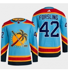 Men Florida Panthers 42 Gustav Forsling Blue 2022 23 Reverse Retro Stitched Jersey Men Florida Panthers 42 Gustav Forsling Blue 2022 23 Reverse Retro Stitched Jersey