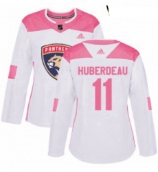 Womens Adidas Florida Panthers 11 Jonathan Huberdeau Authentic WhitePink Fashion NHL Jersey Womens Adidas Florida Panthers 11 Jonathan Huberdeau Authentic WhitePink Fashion NHL Jersey