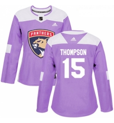 Womens Adidas Florida Panthers 15 Paul Thompson Authentic Purple Fights Cancer Practice NHL Jersey Womens Adidas Florida Panthers 15 Paul Thompson Authentic Purple Fights Cancer Practice NHL Jersey