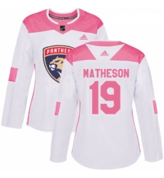 Womens Adidas Florida Panthers 19 Michael Matheson Authentic WhitePink Fashion NHL Jersey Womens Adidas Florida Panthers 19 Michael Matheson Authentic WhitePink Fashion NHL Jersey