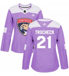 Womens Adidas Florida Panthers 21 Vincent Trocheck Authentic Purple Fights Cancer Practice NHL Jersey Womens Adidas Florida Panthers 21 Vincent Trocheck Authentic Purple Fights Cancer Practice NHL Jersey