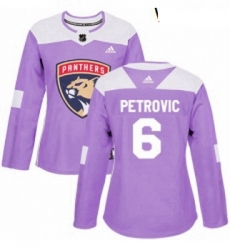 Womens Adidas Florida Panthers 6 Alex Petrovic Authentic Purple Fights Cancer Practice NHL Jersey Womens Adidas Florida Panthers 6 Alex Petrovic Authentic Purple Fights Cancer Practice NHL Jersey