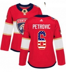 Womens Adidas Florida Panthers 6 Alex Petrovic Authentic Red USA Flag Fashion NHL Jersey Womens Adidas Florida Panthers 6 Alex Petrovic Authentic Red USA Flag Fashion NHL Jersey