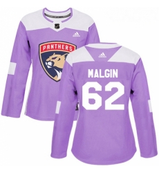Womens Adidas Florida Panthers 62 Denis Malgin Authentic Purple Fights Cancer Practice NHL Jersey Womens Adidas Florida Panthers 62 Denis Malgin Authentic Purple Fights Cancer Practice NHL Jersey