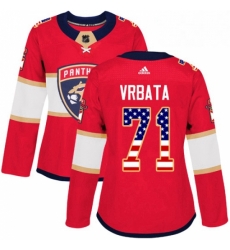 Womens Adidas Florida Panthers 71 Radim Vrbata Authentic Red USA Flag Fashion NHL Jersey Womens Adidas Florida Panthers 71 Radim Vrbata Authentic Red USA Flag Fashion NHL Jersey