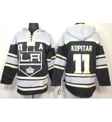 Los Angeles Kings 11 Anze Kopitar Black Lace-Up NHL Jersey Hoodies Los Angeles Kings 11 Anze Kopitar Black Lace-Up NHL Jersey Hoodies