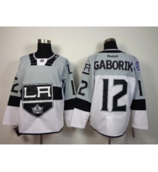 NHL Los Angeles Kings #12 Gaborik stadium white-grey jerseys NHL Los Angeles Kings #12 Gaborik stadium white-grey jerseys