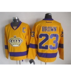 NHL Los Angeles Kings #23 brown stadium yellow jerseys NHL Los Angeles Kings #23 brown stadium yellow jerseys