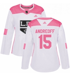 Womens Adidas Los Angeles Kings 15 Andy Andreoff Authentic WhitePink Fashion NHL Jersey Womens Adidas Los Angeles Kings 15 Andy Andreoff Authentic WhitePink Fashion NHL Jersey