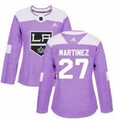 Womens Adidas Los Angeles Kings 27 Alec Martinez Authentic Purple Fights Cancer Practice NHL Jersey Womens Adidas Los Angeles Kings 27 Alec Martinez Authentic Purple Fights Cancer Practice NHL Jersey