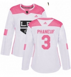 Womens Adidas Los Angeles Kings 3 Dion Phaneuf Authentic White Pink Fashion NHL Jersey Womens Adidas Los Angeles Kings 3 Dion Phaneuf Authentic White Pink Fashion NHL Jersey