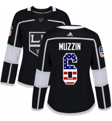 Womens Adidas Los Angeles Kings 6 Jake Muzzin Authentic Black USA Flag Fashion NHL Jersey Womens Adidas Los Angeles Kings 6 Jake Muzzin Authentic Black USA Flag Fashion NHL Jersey
