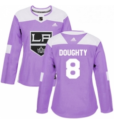 Womens Adidas Los Angeles Kings 8 Drew Doughty Authentic Purple Fights Cancer Practice NHL Jersey Womens Adidas Los Angeles Kings 8 Drew Doughty Authentic Purple Fights Cancer Practice NHL Jersey